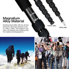 6-Section Monopod Compact Portable Photography Aluminum Alloy Unipod Stick (K-266 Black)