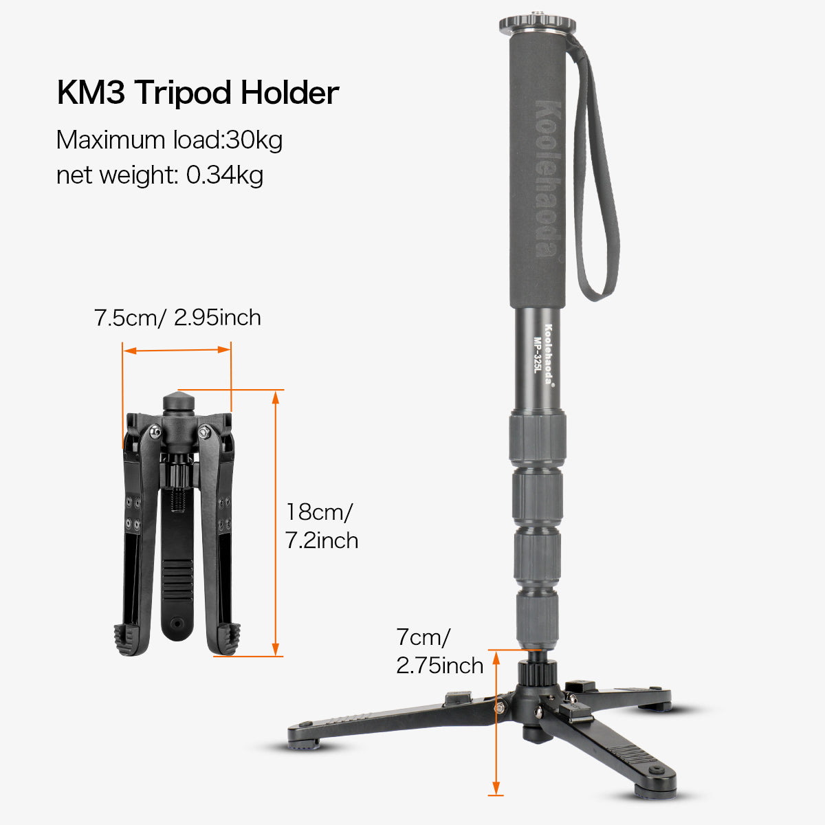 Monopod Holder Stand,3 Legged Base, Rugged Foot Stabiliser for Monopod ...