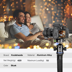 Tripod Ball Head, 360° Double Panoramic Ball Heads with 1/4 inch Quick Shoe Plate and Bubble Level for Tripod, Monopod, Slider, DSLR Camera, Max Load 10kg / 22lbs (KQ-50)