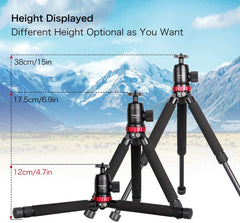 Portable Tabletop Mini Tripod Metal Compact Camera Tripod with 360° Ball Head for DSLR Camera Video Camcorder,Load up to 11lbs/5kg