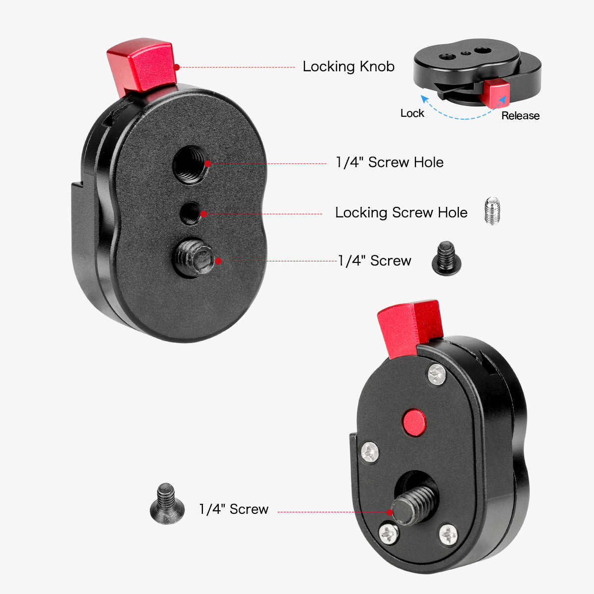 1/4" Mini Quick Release Plate System