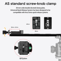 Aluminium 480mm Professional Rail Nodal Slide Metal Quick Release Clamp for Camera with Arca Swiss Compatible for Tripod Ballhead