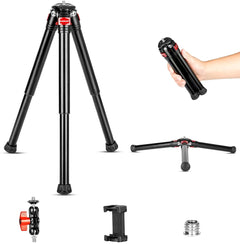 TF-19 Mini Tripod, All Metal Tabletop Tripod Stand with Extendable Legs and 1/4 Inch Screw for DSLR Cameras,Projector and Monopods