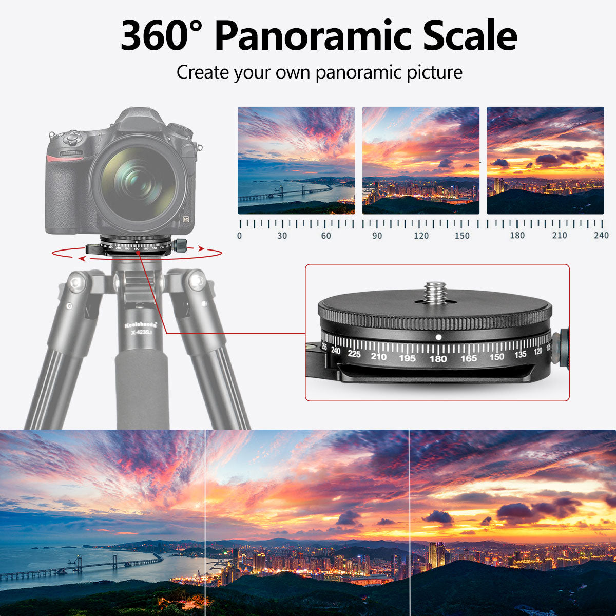 Camera Panoramic Panning Base with Arca Swiss Style Plate（TPC-60）